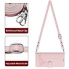 For TCL 502 Cat Rat Embossed Pattern RFID Leather Phone Case with Lanyard(Pink) - 3