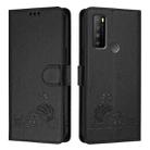 For TCL 30 XL T701DL Cat Rat Embossed Pattern RFID Leather Phone Case with Lanyard(Black) - 2