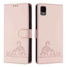 For TCL 30Z T602DL Cat Rat Embossed Pattern RFID Leather Phone Case with Lanyard(Pink) - 2