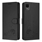 For TCL 30Z T602DL Cat Rat Embossed Pattern RFID Leather Phone Case with Lanyard(Black) - 2