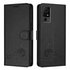 For TCL 40 XL / 40 T T608DL Cat Rat Embossed Pattern RFID Leather Phone Case with Lanyard(Black) - 2