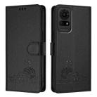 For TCL 50 LE 5G Cat Rat Embossed Pattern RFID Leather Phone Case with Lanyard(Black) - 2