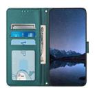 For TCL 50 Pro NxtPaper Cat Rat Embossed Pattern RFID Leather Phone Case with Lanyard(Peacock Green) - 2