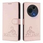 For TCL 60 NxtPaper Cat Rat Embossed Pattern RFID Leather Phone Case with Lanyard(Pink) - 2