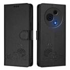 For TCL 60 NxtPaper Cat Rat Embossed Pattern RFID Leather Phone Case with Lanyard(Black) - 2