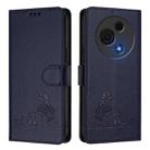 For TCL 60 NxtPaper Cat Rat Embossed Pattern RFID Leather Phone Case with Lanyard(Blue) - 2