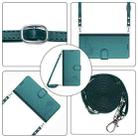 For vivo Y76 5G Cat Rat Embossed Pattern RFID Leather Phone Case with Lanyard(Peacock Green) - 2