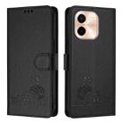 For vivo Y28 4G Cat Rat Embossed Pattern RFID Leather Phone Case with Lanyard(Black) - 2