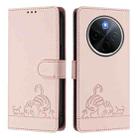 For vivo Y300 Pro Cat Rat Embossed Pattern RFID Leather Phone Case with Lanyard(Pink) - 2