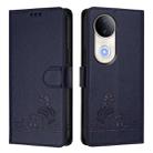 For vivo S20 5G Cat Rat Embossed Pattern RFID Leather Phone Case with Lanyard(Blue) - 2