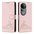 For vivo S20 Pro 5G Cat Rat Embossed Pattern RFID Leather Phone Case with Lanyard(Pink) - 2