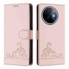 For vivo Y39 5G Global Cat Rat Embossed Pattern RFID Leather Phone Case with Lanyard(Pink) - 2
