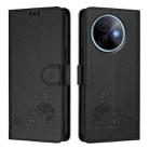 For vivo Y39 5G Global Cat Rat Embossed Pattern RFID Leather Phone Case with Lanyard(Black) - 2