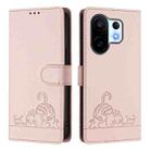 For vivo S30 Pro mini Cat Rat Embossed Pattern RFID Leather Phone Case with Lanyard(Pink) - 2