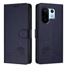 For vivo S30 Pro mini Cat Rat Embossed Pattern RFID Leather Phone Case with Lanyard(Blue) - 2