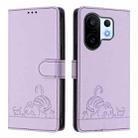 For vivo S30 Pro mini Cat Rat Embossed Pattern RFID Leather Phone Case with Lanyard(Purple) - 2