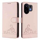 For vivo S30 Cat Rat Embossed Pattern RFID Leather Phone Case with Lanyard(Pink) - 2