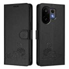For vivo S30 Cat Rat Embossed Pattern RFID Leather Phone Case with Lanyard(Black) - 2