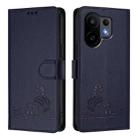 For vivo S30 Cat Rat Embossed Pattern RFID Leather Phone Case with Lanyard(Blue) - 2