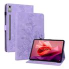 For Lenovo Tab P12 12.7 Lily Embossed Leather Tablet Case(Purple) - 1
