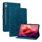 For Lenovo Tab P12 12.7 Lily Embossed Leather Tablet Case(Dark Blue) - 1