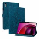 For Lenovo Tab M10 5G 2023 Lily Embossed Leather Tablet Case(Dark Blue) - 1