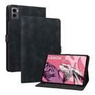 For Lenovo Legion Y700 2023 Lily Embossed Leather Tablet Case(Black) - 1