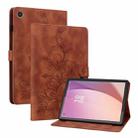 For Lenovo Tab M8 4th Gen TB300FU Lily Embossed Leather Tablet Case(Brown) - 1