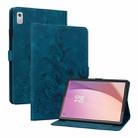 For Lenovo Tab M9 Lily Embossed Leather Tablet Case(Dark Blue) - 1