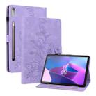 For Lenovo Tab P11 Pro Gen 2 11.2 Lily Embossed Leather Tablet Case(Purple) - 1