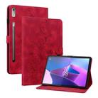 For Lenovo Tab P11 Pro Gen 2 11.2 Lily Embossed Leather Tablet Case(Red) - 1