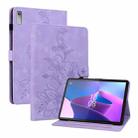 For Lenovo Tab P11 Gen 2 11.5 Lily Embossed Leather Tablet Case(Purple) - 1