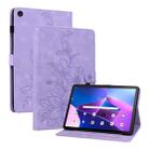 For Lenovo Tab M10 Plus 10.6 3rd Gen Lily Embossed Leather Tablet Case(Purple) - 1