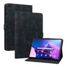 For Lenovo Tab M10 Plus 10.6 3rd Gen Lily Embossed Leather Tablet Case(Black) - 1