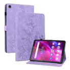 For Lenovo Tab M7 3rd Gen Lily Embossed Leather Tablet Case(Purple) - 1