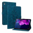 For Lenovo Tab P11 /Xiaoxin Pad Plus Lily Embossed Leather Tablet Case(Dark Blue) - 1