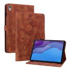 For Lenovo Tab M10 HD Gen2 Lily Embossed Leather Tablet Case(Brown) - 1