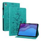 For Lenovo Tab M10 HD Gen2 Lily Embossed Leather Tablet Case(Green) - 1