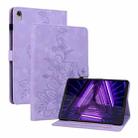 For Lenovo M10 Plus 10.3 Lily Embossed Leather Tablet Case(Purple) - 1