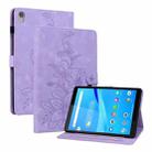 For Lenovo Tab M8 HD 8.0 Lily Embossed Leather Tablet Case(Purple) - 1