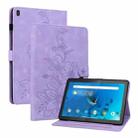 For Lenovo Tab M10 X605 /M10 HD X505 Lily Embossed Leather Tablet Case(Purple) - 1