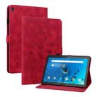 For Lenovo Tab M10 X605 /M10 HD X505 Lily Embossed Leather Tablet Case(Red) - 1