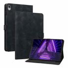 For Lenovo Tab K10 Lily Embossed Leather Tablet Case(Black) - 1