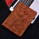 For Lenovo Tab K11 Plus Lily Embossed Leather Tablet Case(Brown) - 2
