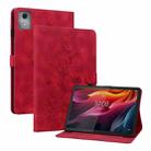 For Lenovo Tab K11 Plus Lily Embossed Leather Tablet Case(Red) - 1