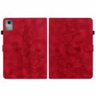 For Lenovo Tab K11 Plus Lily Embossed Leather Tablet Case(Red) - 3