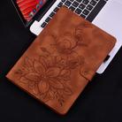 For Lenovo Tab P12 12.7 2025 Lily Embossed Leather Tablet Case(Brown) - 2