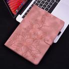 For Lenovo Tab P12 12.7 2025 Lily Embossed Leather Tablet Case(Pink) - 2