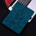 For Lenovo Tab P12 12.7 2025 Lily Embossed Leather Tablet Case(Dark Blue) - 2