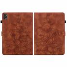 For Lenovo Legion Y700 2025 Lily Embossed Leather Tablet Case(Brown) - 3